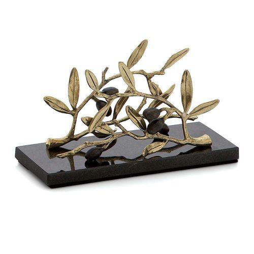 Messing-Serviettenhalter - OLIVE BRANCH  - Michael Aram - Granit / für Privatgebrauch