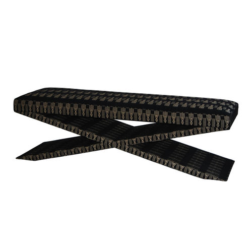 Moderne Polsterbank - X STOOL - Pierre COUNOT BLANDIN - Stoff / weiß / schwarz