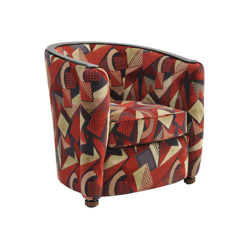 Sessel / Art Deco - CIRCÉ  - Pierre COUNOT BLANDIN - Stoff / grau / gelb