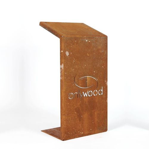 Pult zur Beschilderung - Onlywood - für Außenbereich / Cortenstahl / für öffentliche Bereiche