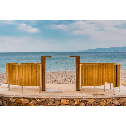 Strandkabine für Umkleideräume - Onlywood - Kiefer / galvanisiertem Stahl / für öffentliche Bereiche