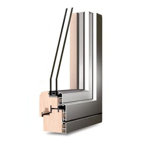 Massivholz-Fensterprofil - QUADRA 5000/S - Termo Express - anodisiertes Aluminium / lackiertes Aluminium / wärmeisoliert