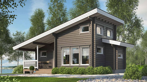Haus aus Massivholz-Block - SAAPUNKI 30 - Kuusamo Hirsitalot Oy - Modul / modern / Studio