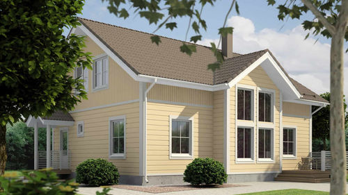 Haus aus Massivholz-Block - VANAMO 172 - Kuusamo Hirsitalot Oy - Modul / modern / 2-Etagen