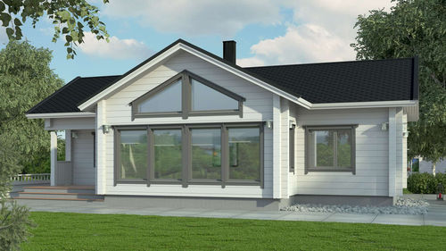 Haus aus Massivholz-Block - TUPALA 90 - Kuusamo Hirsitalot Oy - Modul / modern / ebenerdig