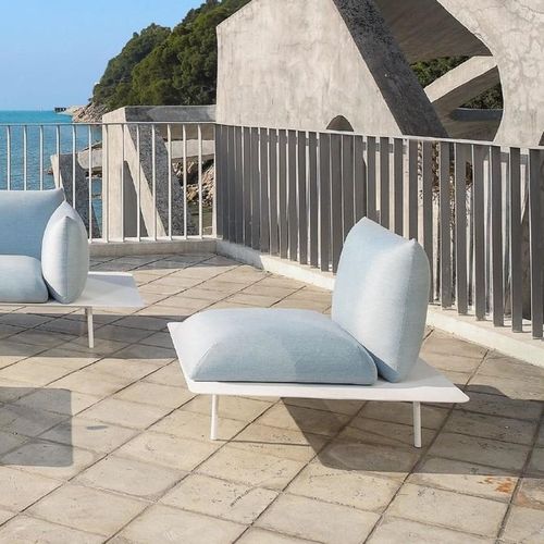 Moderner Kaminsessel - KONA - IVINI - Sunbrella® / Aluminium / mit abnehmbarem Kissen