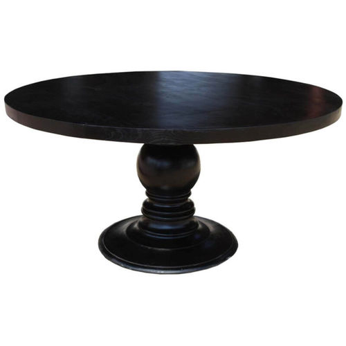 Klassischer Esstisch - BROCTON  - Furniture BoutiQ - Ebenholz / Gestell aus Holz / rund
