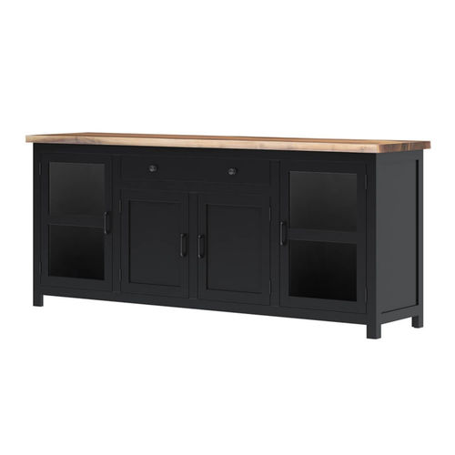 Modernes Sideboard - WARSAW - Furniture BoutiQ - Massivholz / mit Glasfront / mit Schubladen