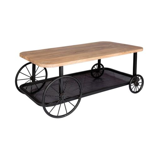 Industriedesign-Couchtisch - AREEY - Furniture BoutiQ - Holz / Gestell aus Eisen / rechteckig