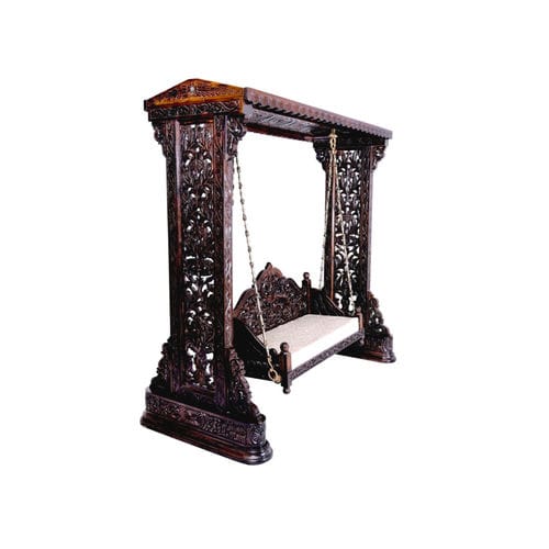 Massivholz-Hollywoodschaukel - FB-HCJ-111 - Furniture BoutiQ - mit abnehmbarem Kissen / Zweisitzer / Sonnenschutz