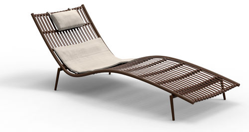 Moderne Sonnenliege - KITAIBELA - SJY FURNITURE - Sunbrella® / Acrylgewebe / Rattan
