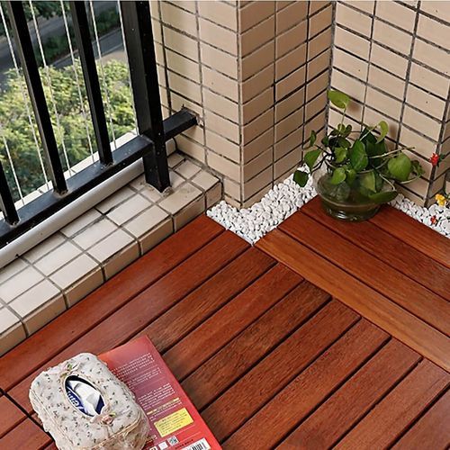 Holz-Terrassendiele - 88KEMPAS33 - Décoplus Parquets - Holzoptik / gerillt / Clip-System