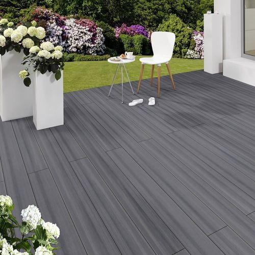 Verbundholzterrassendiele - GREY OUTDOOR - Décoplus Parquets - Holzoptik / gerillt / Clip-System