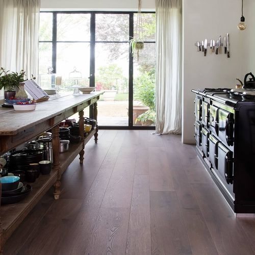 Eiche-Laminatboden - GYANT BRUN FONCÉ - Décoplus Parquets - schwimmend / verklebt / Holzoptik