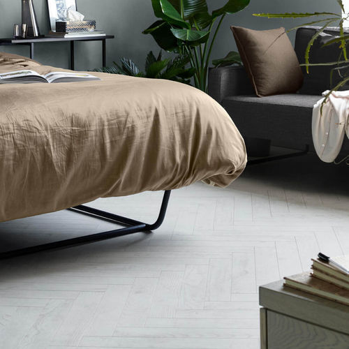 Eiche-Laminatboden - BATON ROMPU CHESTNUT WHITE - Décoplus Parquets - schwimmend / Holzoptik / Parkettimitat