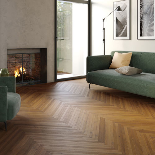Mehrschichtparkett - LINEA SMOKED - Décoplus Parquets - Eiche / Herringbone / geölt