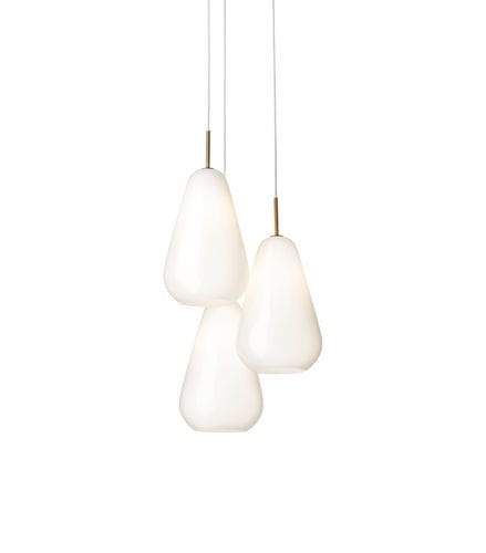 Hängelampe - ANOLI 3 OPAL  - Nuura - Metall / geblasenes Glas / modern