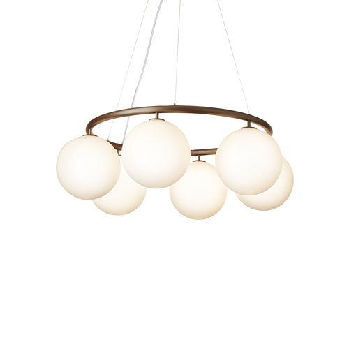Moderner Kronleuchter - MIIRA 6 CIRCULAR - Nuura - geblasenes Glas / Bronze / LED