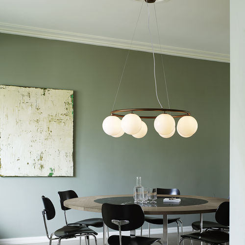 Moderner Kronleuchter - MIIRA 8 CIRCULAR - Nuura - geblasenes Glas / Bronze / LED