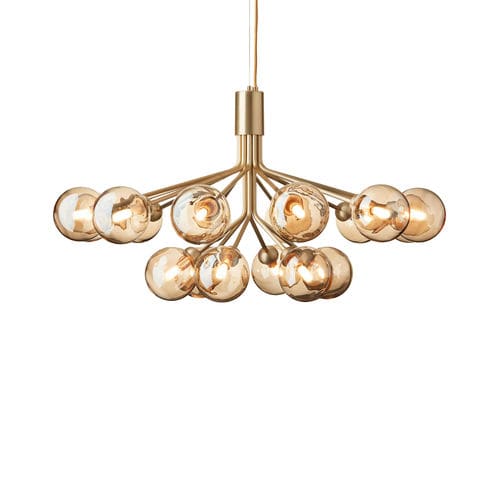Moderner Kronleuchter - APIALES 18 - GOLD - Nuura - geblasenes Glas / gebürstetes Messing / LED