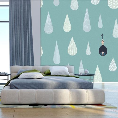 Moderne Tapete - STILLE - mycollection - Motiv / Stoffoptik / weiß
