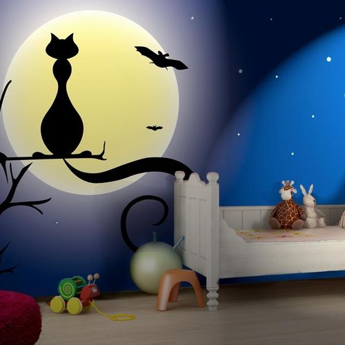 Moderne Tapete - TRAMONTO - mycollection - Kindermotiv / Stoffoptik / blau