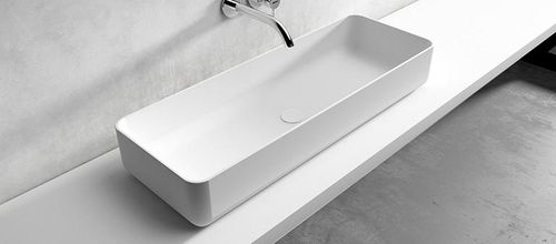 Aufsatzwaschbecken - ROMA - Kyrya Group - Keramik / rechteckig / 1-Loch