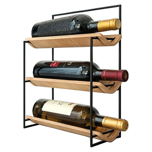 Weinregal - 205003 - Shabbes - wandmontiert / modern / Eiche