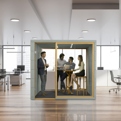 POD-Büro / Akustik - MICROOFFICE QUADRIO II - SilentLab - mit Glastür / modulierbar / mit integrierter LED-Beleuchtung