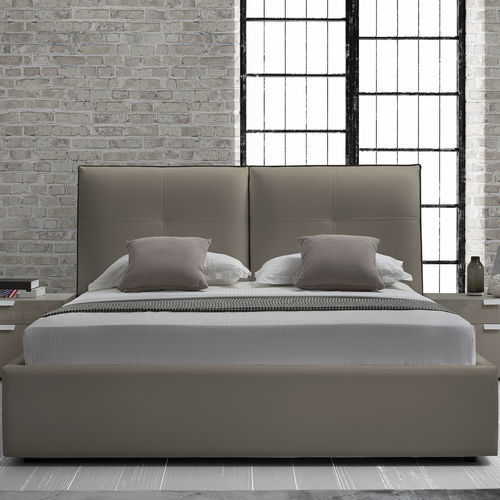 Doppelbett - Agatha - FPM TUTTOMOBILI - modern / Polster / mit Kopfteil aus Leder