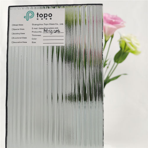Ornamentglasscheibe - MR-SJ-200 - Guangzhou Topo Glass Co., Ltd. - farbig / für Innenausbau / für Gebäude