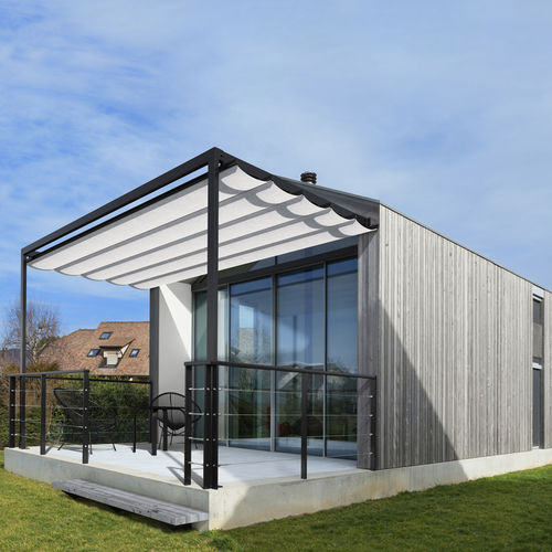 Selbsttragende Pergola - 80×40 - gaviota - Aluminium / mit orientierbaren Lamellen