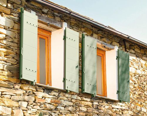 Einflügeliger Fensterladen - PLEIN ISOL&Eacute; FRISES HORIZONTALES OU VERTICALES - Volets Thiebaut - lackiertes Aluminium / Akustik / wärmeisoliert