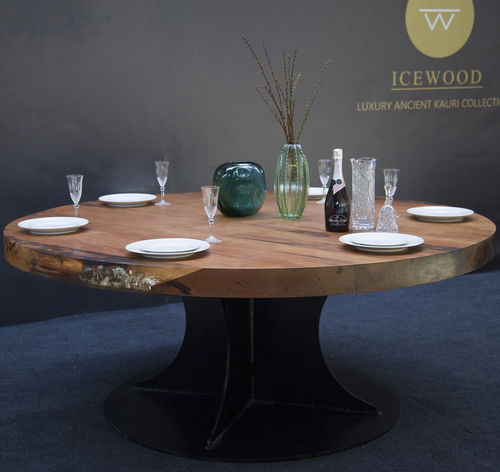 Moderner Esstisch - Perfectly Imperfect - Icewood - Holz / Harz / Gestell aus Metall