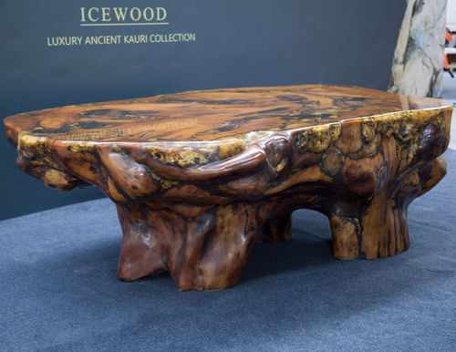 Designtisch / originell - Tethys - Icewood - Holz / Harz / Gestell aus Holz