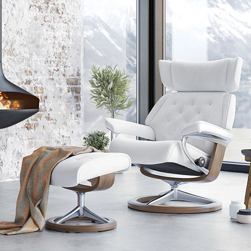 Moderner Relaxsessel - SKYLINE - Stressless - Leder / Stoff / schrägstellbar