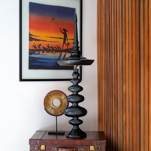 Tischlampe - BURMA HITAM - Bambusa Bali - Teakholz / klassisch / mit Kabel