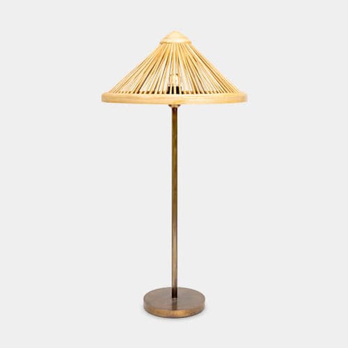 Tischlampe - OBORRO - Bambusa Bali - Holz / originelles Design / mit Kabel