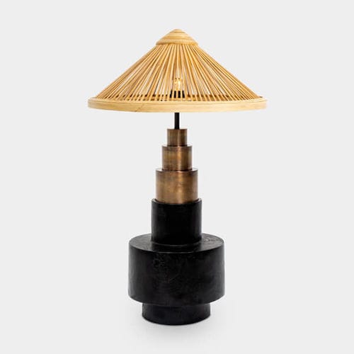 Tischlampe - OBORRO HITAM - Bambusa Bali - Bronze / Bambus / originelles Design