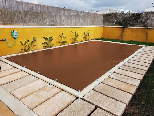 Ösen-Poolabdeckung - Brown  - International Cover Pool - Winter / maßgefertigt / für eingelassenes Schwimmbad