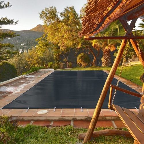 Ösen-Poolabdeckung - Black  - International Cover Pool - Sicherheit / Winter / maßgefertigt