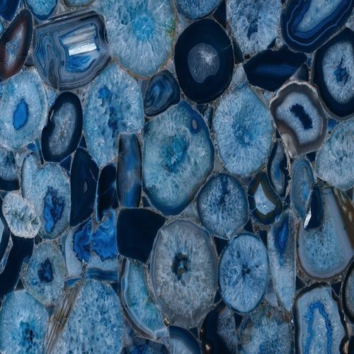 Halbedelstein-Steinplatte - AGATE BLU - GIOVANNOZZI MARMI S.R.L. - für Bad / für Wand / poliert