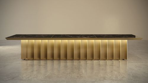 Moderner Besprechungstisch - GIOVANNOZZI MARMI S.R.L. - Marmor / Gestell aus Metall / rechteckig