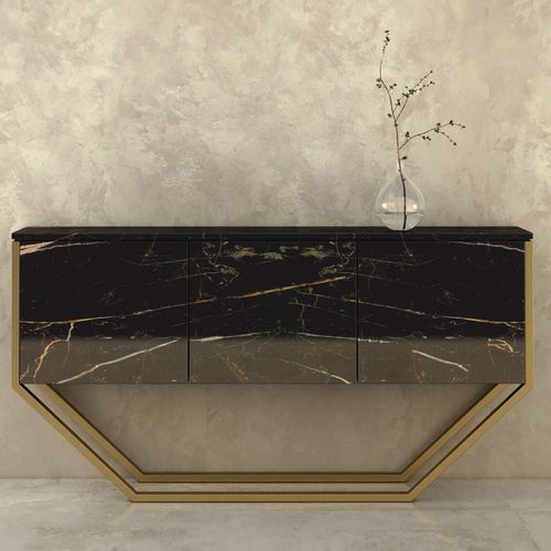 Moderner Konsolentisch - GIOVANNOZZI MARMI S.R.L. - Marmor / Gestell aus Messing / rechteckig