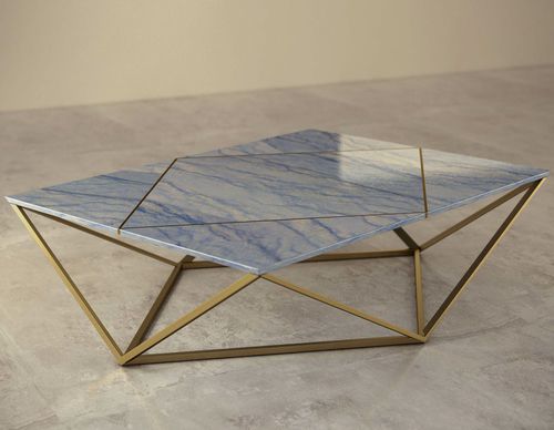 Moderner Couchtisch - GIOVANNOZZI MARMI S.R.L. - Marmor / Quarz / Gestell aus Messing
