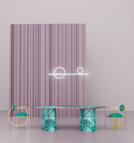 Moderner Esstisch - MARAGNON - GIOVANNOZZI MARMI S.R.L. - Marmor / Quarzit / Gestell aus Marmor
