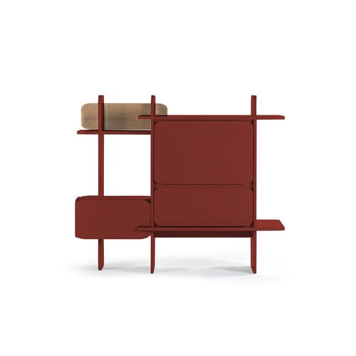 Hohes Sideboard - GREFFAGE - HESSENTIA | Cornelio Cappellini - modern / lackiertes Holz / mit Regal
