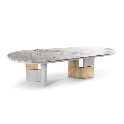 Moderner Tisch - OVOO - HESSENTIA | Cornelio Cappellini - Marmor / Gestell aus Metall / Gestell aus lackiertem Holz