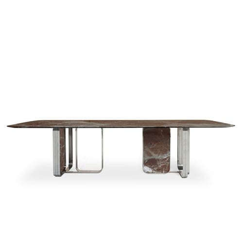 Moderner Tisch - NOVA - HESSENTIA | Cornelio Cappellini - Marmor / Gestell aus Metall / rechteckig