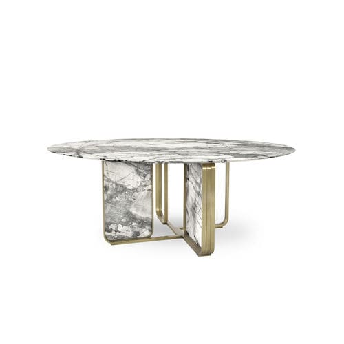 Moderner Tisch - NOVA - HESSENTIA | Cornelio Cappellini - Marmor / Gestell aus Metall / rund